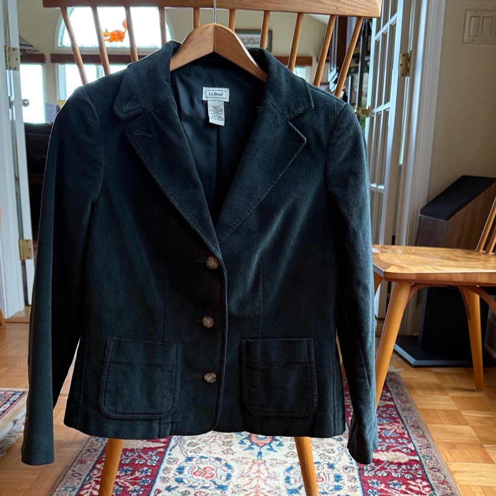 L.L. Bean Women's Forest Green Corduroy Blazer
